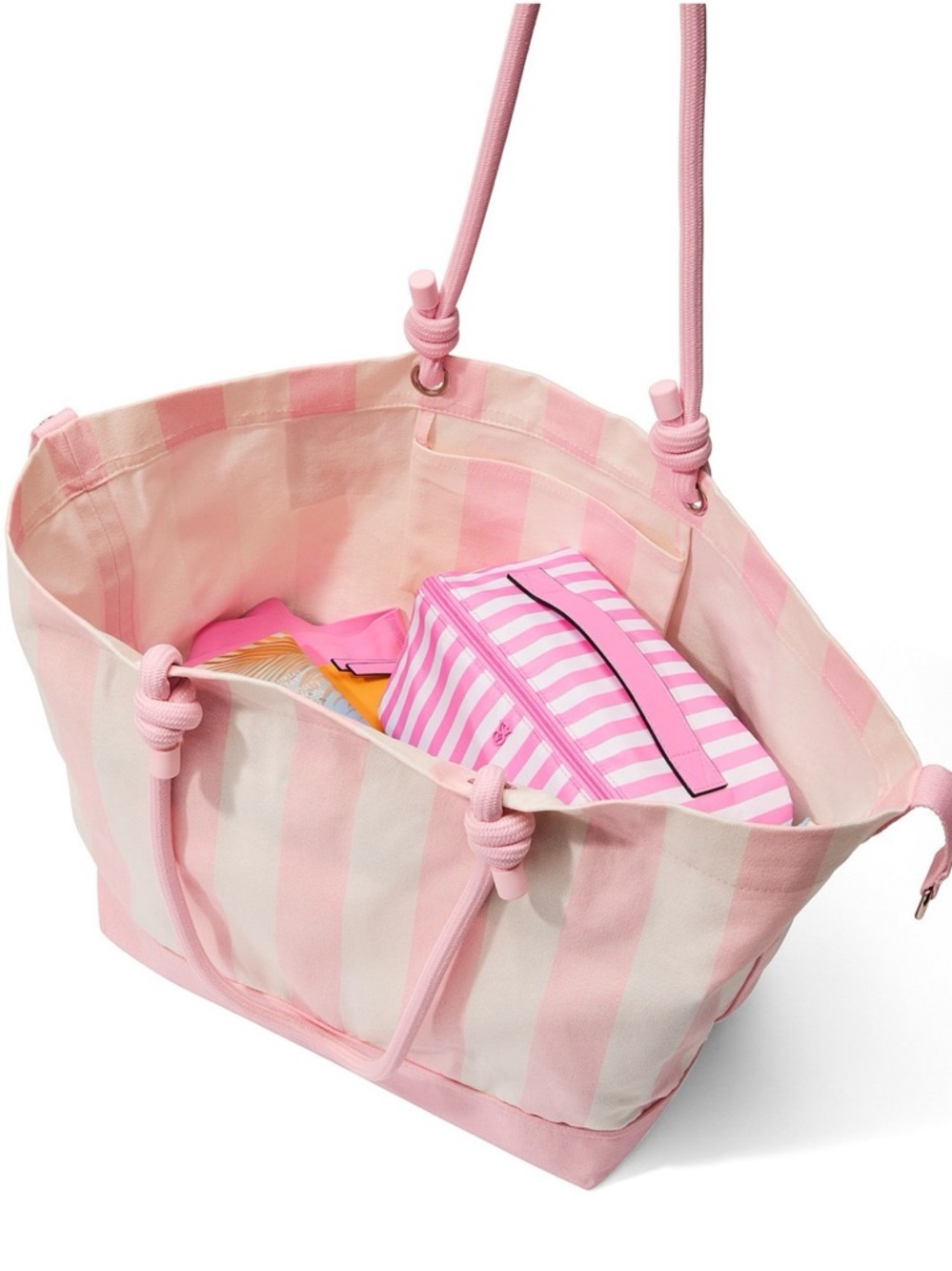 Victoria's Secret Heritage Stripe Rope Handle Tote Bag - Picture 4 of 10